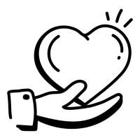 pictogramme d'une main tenant un coeur